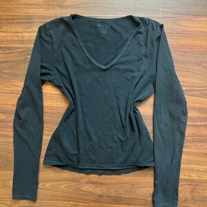 Black John Galt V Neck Long Sleeve